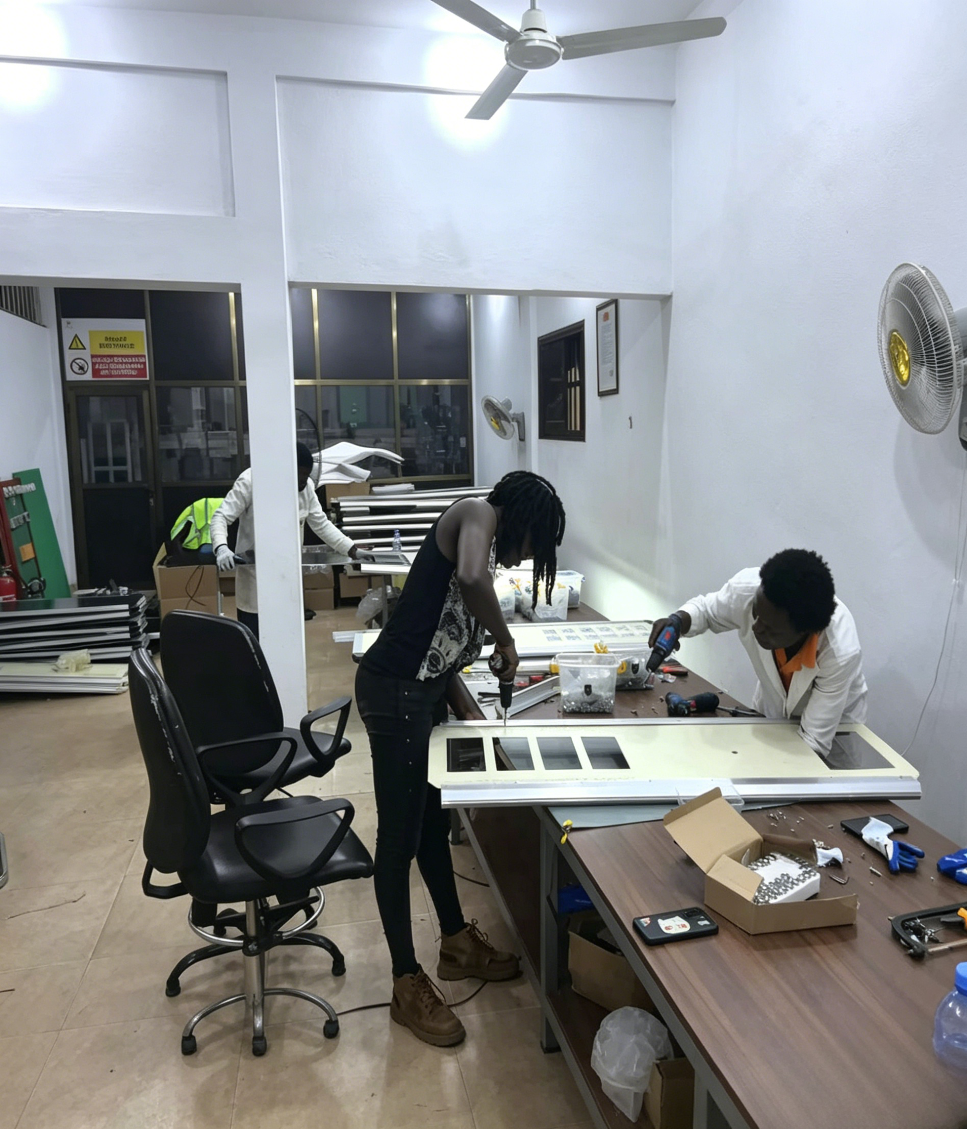 Technical support team providing customer training and maintenance services