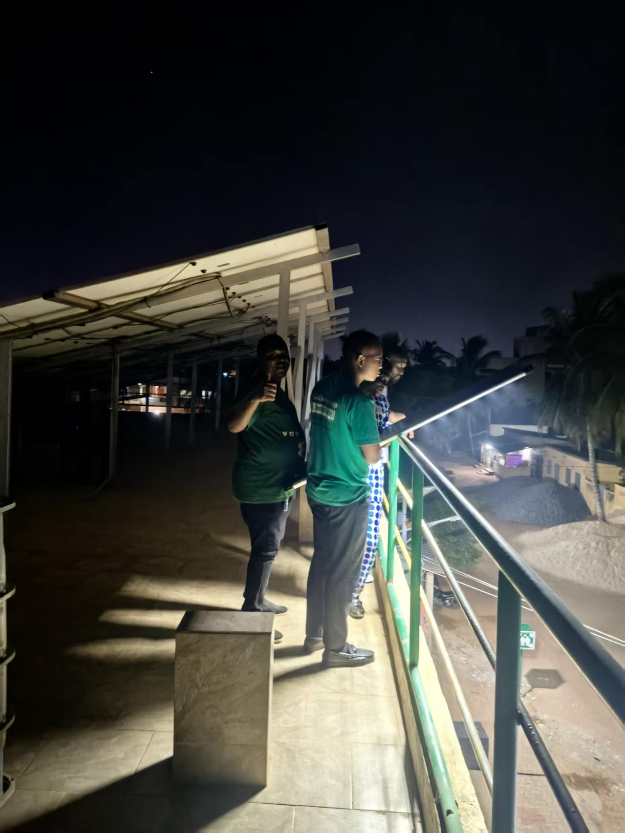 Completed solar street light installation in Togo