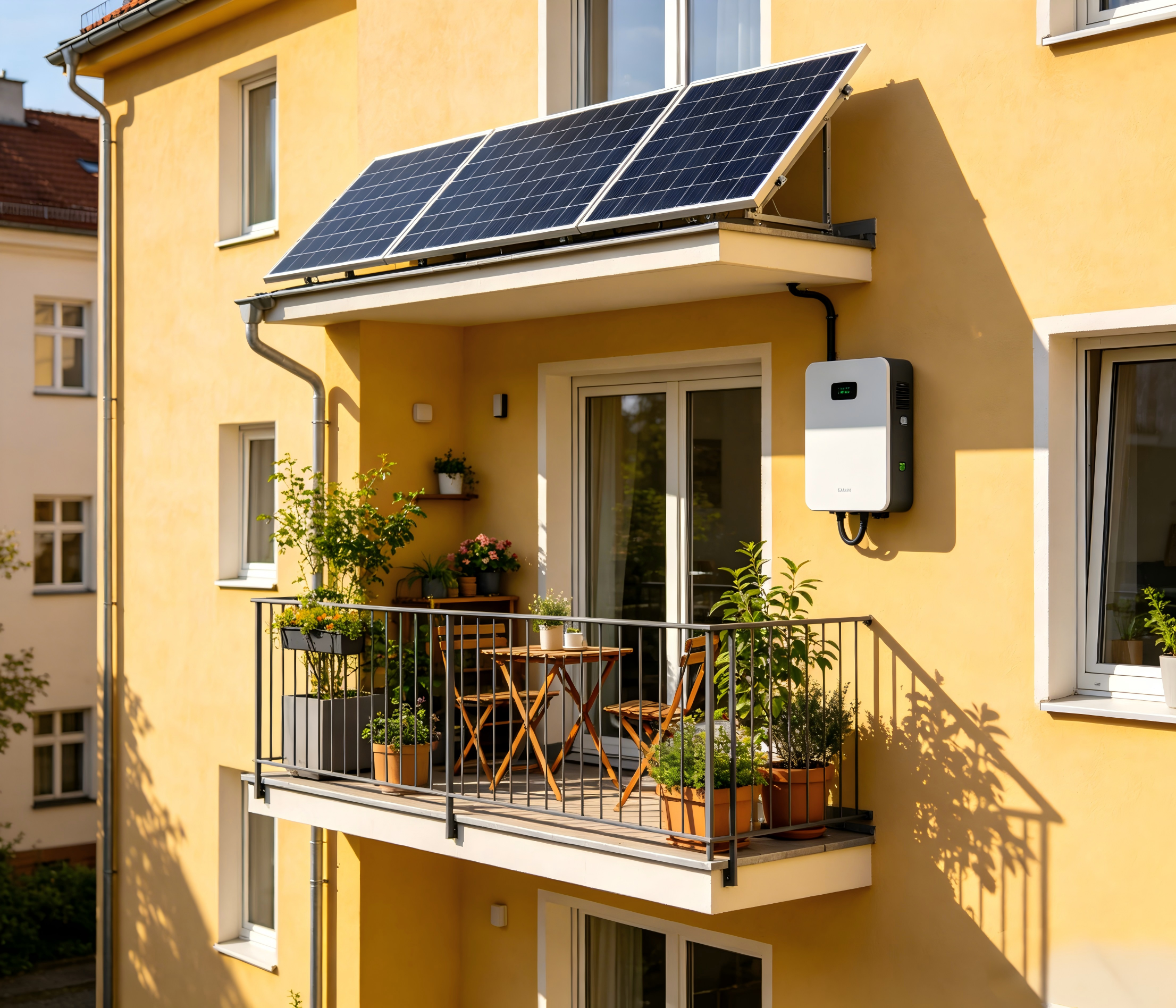 Solar Home Energy Storage System installation with photovoltaic panels for residential use