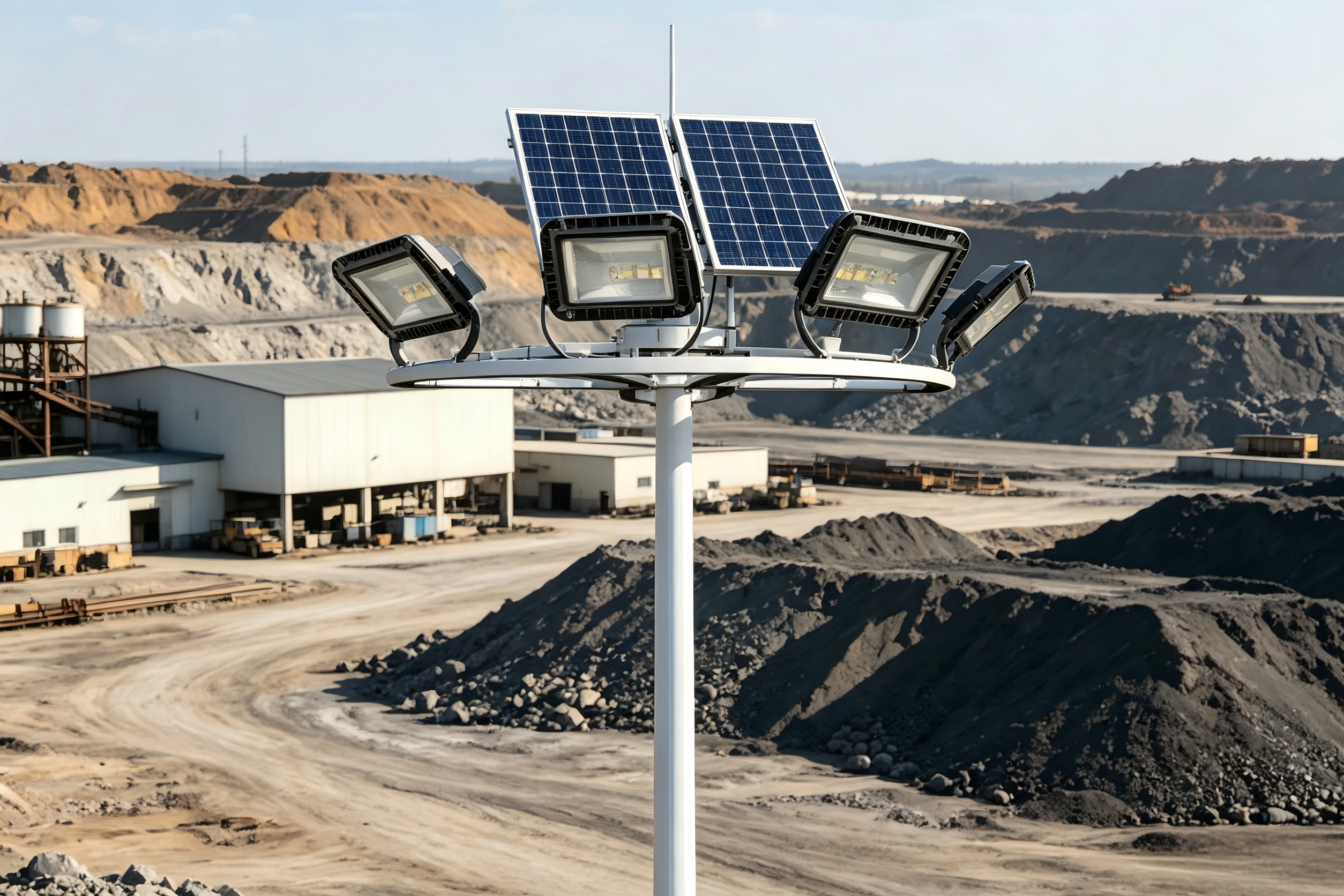 High mast lights for mining site