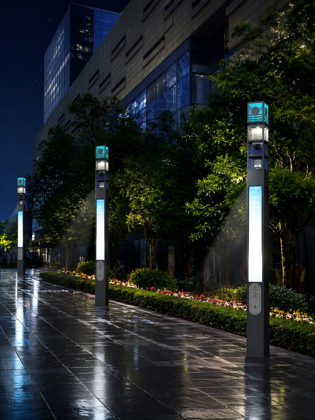 Commercial Plaza Landscape Lighting Project