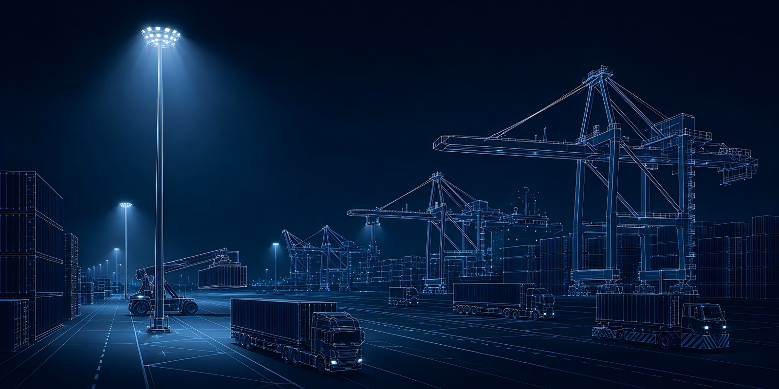 Container port and logistics yard lighting