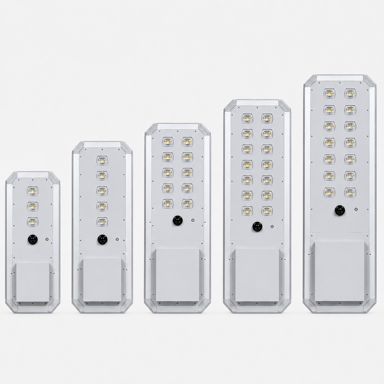 All-in-one solar street light fixture -- heavy-duty municipal grade