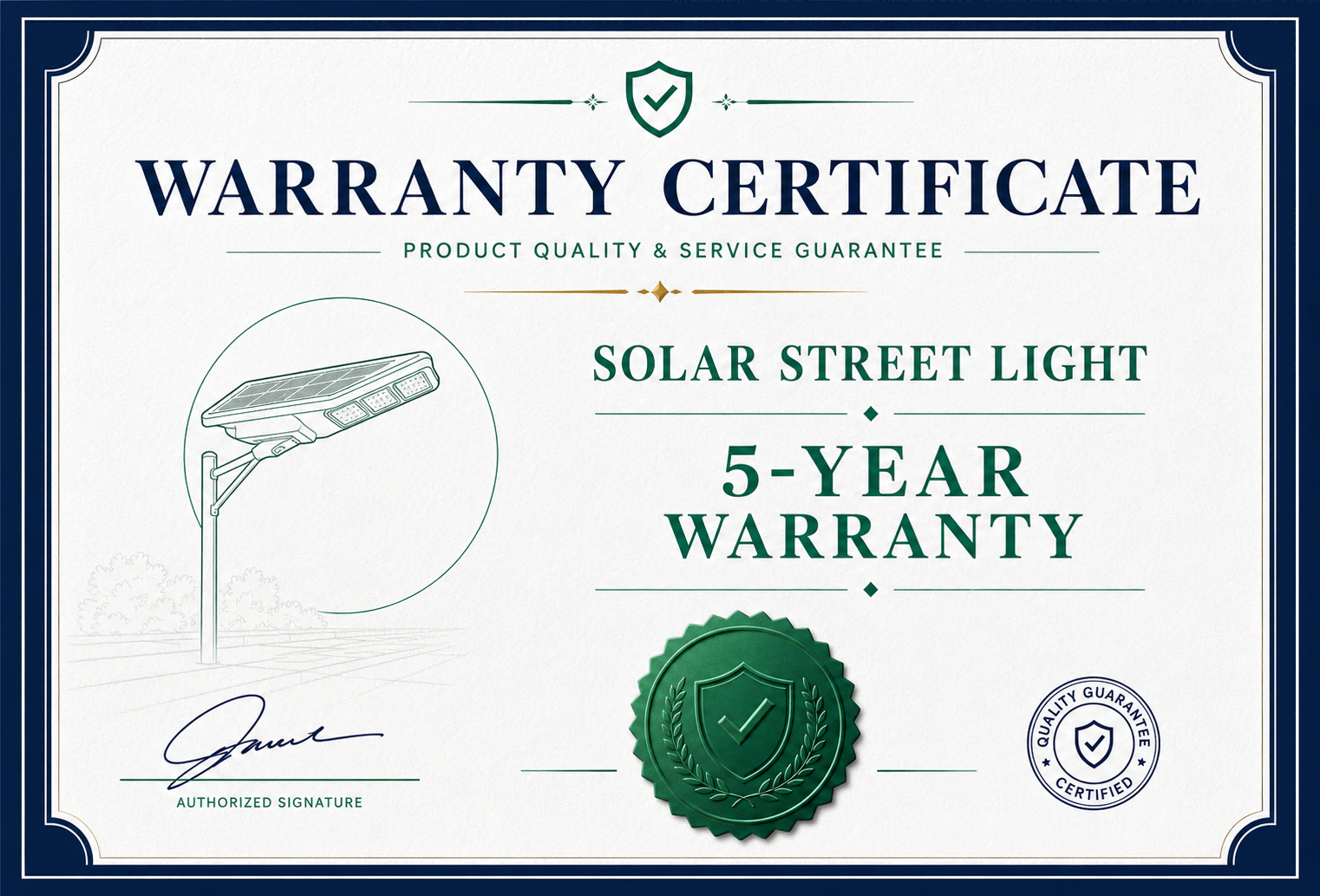 Warranty coverage for solar street lights and PV energy storage systems
