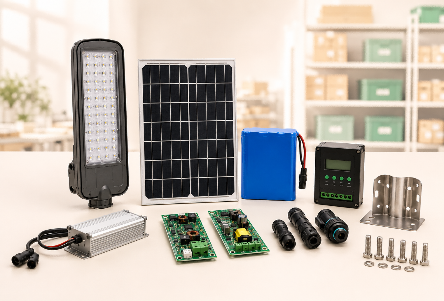 Global spare parts supply and logistics for solar lighting systems