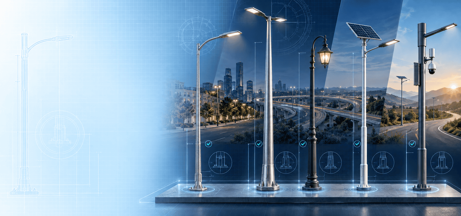5 Street Light Pole Manufacturers to Evaluate for Municipal Highway and Solar Lighting Projects